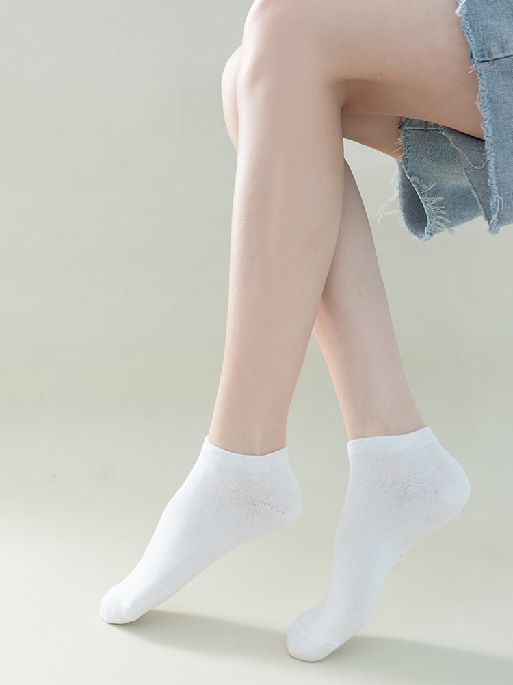 Women's Pure Cotton Candy Color Casual Short Socks
