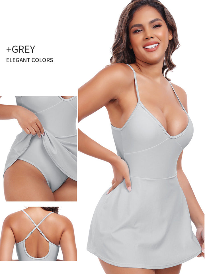 Women's Tummy-Control One-Piece Swim Dress