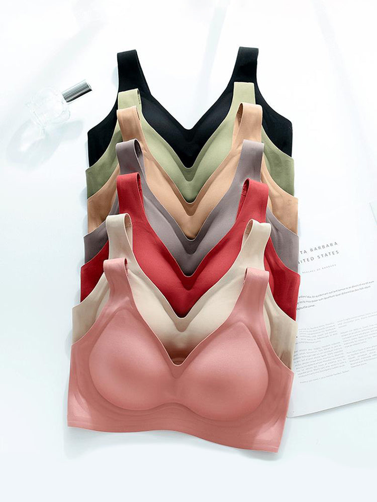 Seamless V-Neck Wireless Bras