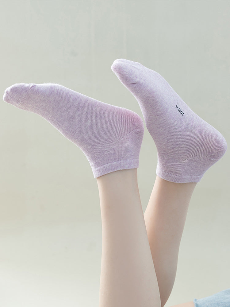Women's Pure Cotton Candy Color Casual Short Socks