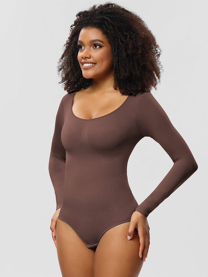Seamless Long Sleeve Shapewear Bodysuit for Women