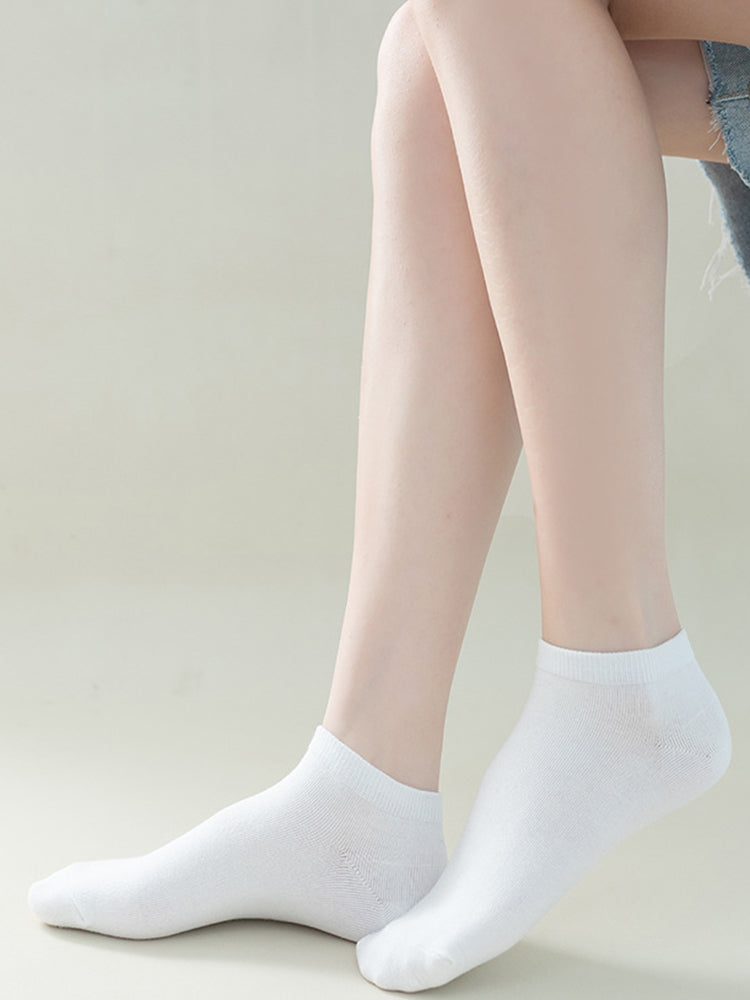 Women's Pure Cotton Candy Color Casual Short Socks