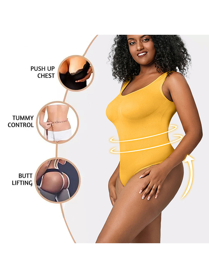 Slim Fit Seamless Tummy Control Thong Bodysuit Shapewear