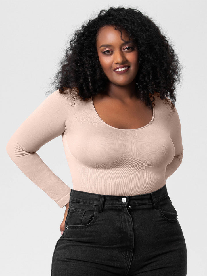 Seamless Long Sleeve Shapewear Bodysuit for Women
