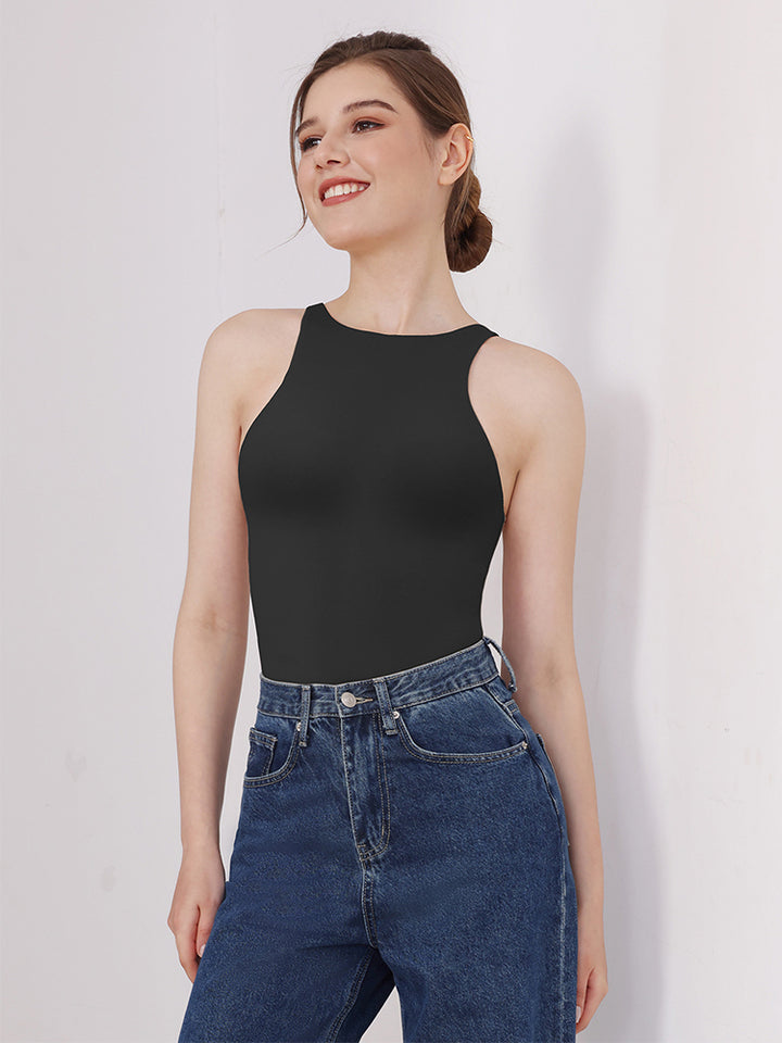 Seamless Sleeveless Bodysuit - Double-Layer Lightweight Sculpting Design