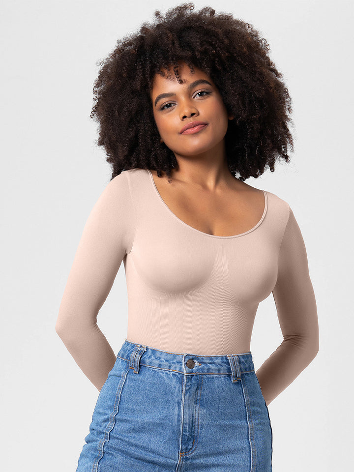 Seamless Long Sleeve Shapewear Bodysuit for Women