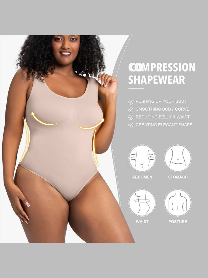 Slim Fit Seamless Tummy Control Thong Bodysuit Shapewear