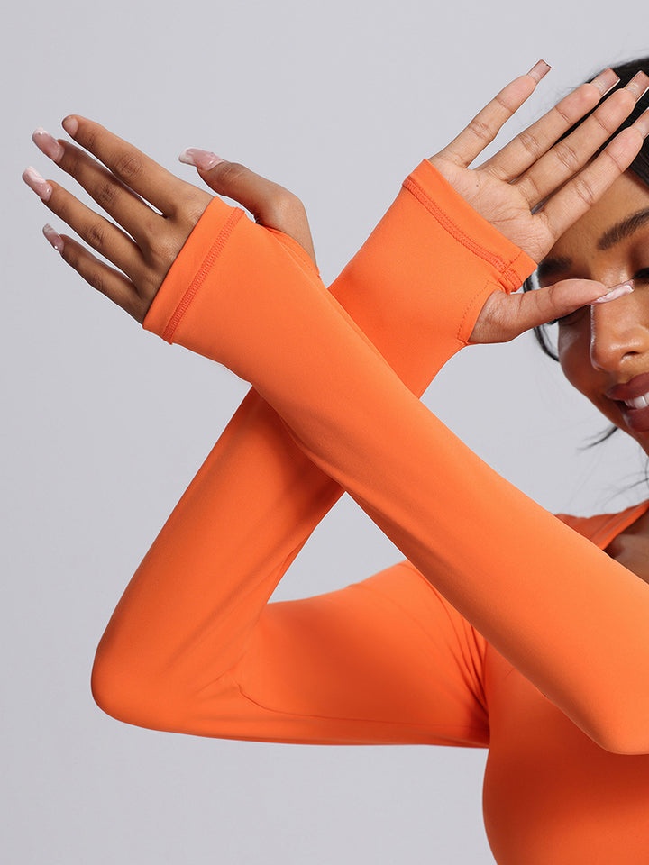 Seamless Full-Body Long-Sleeve Yoga One-Pieces with Square Neckline