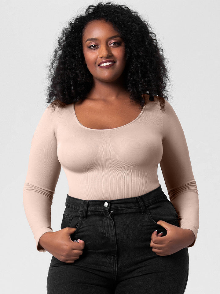 Seamless Long Sleeve Shapewear Bodysuit for Women