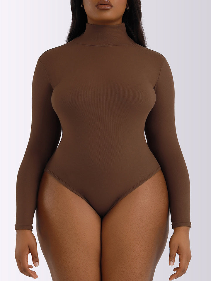 High-Neck Long Sleeve Thermal Bodysuit for Women