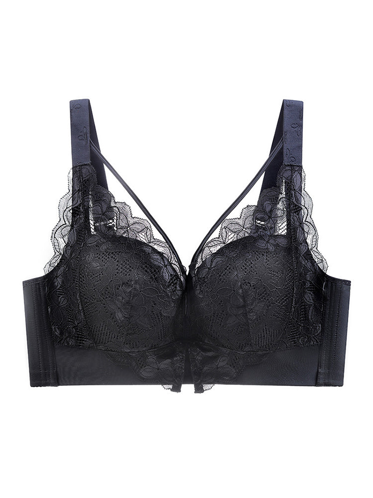 Lace Bralettes Full Cup Push Up Wireless Bras for Women