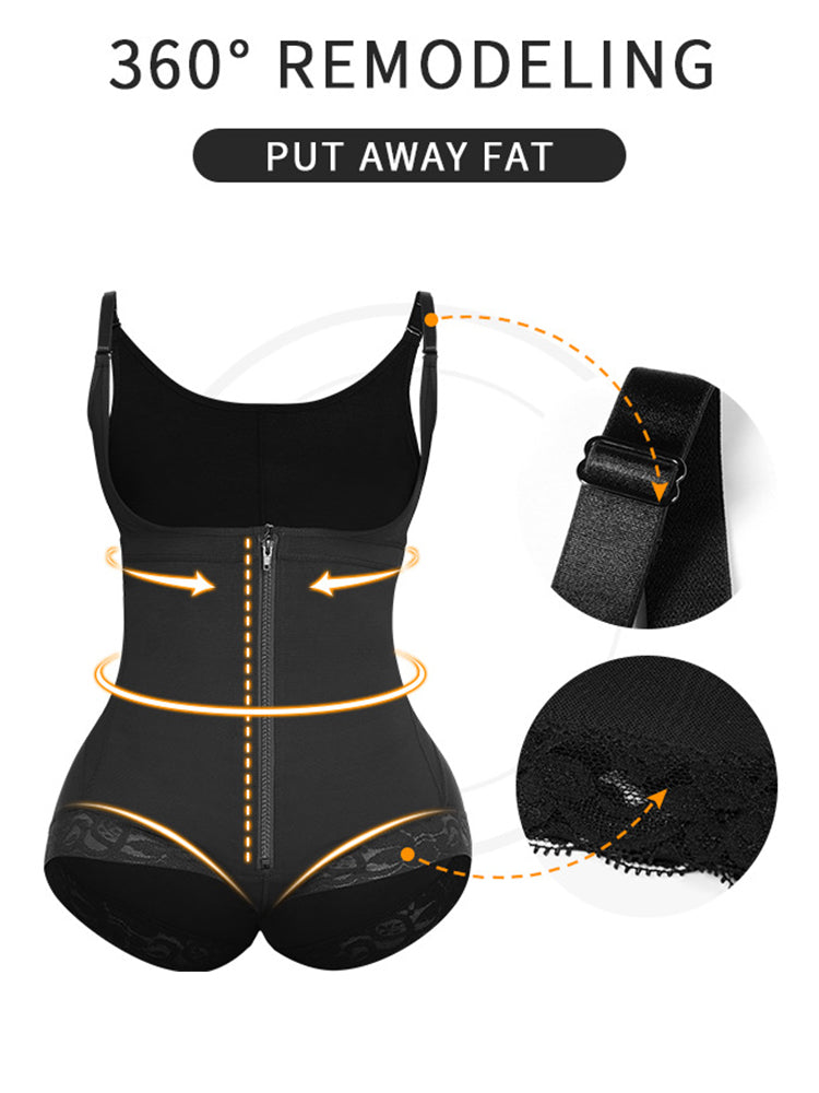 Zipper Tummy Control Back Support Body Shapewear