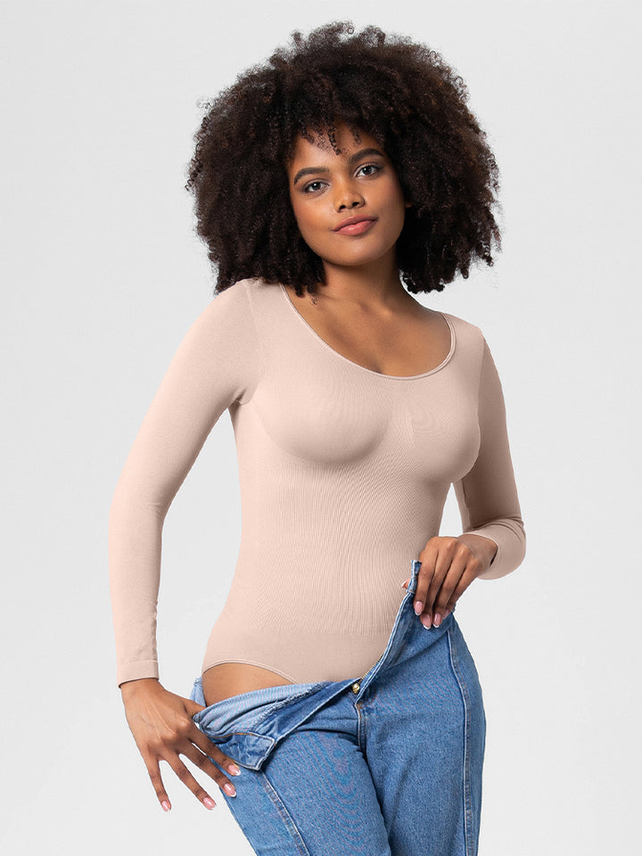 Seamless Long Sleeve Shapewear Bodysuit for Women