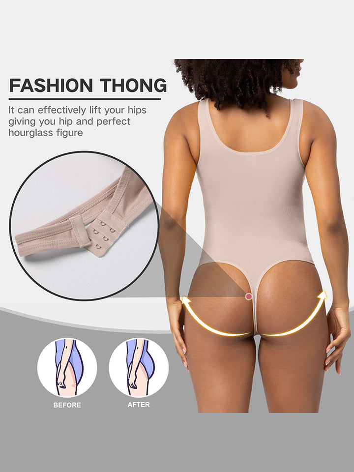 Slim Fit Seamless Tummy Control Thong Bodysuit Shapewear