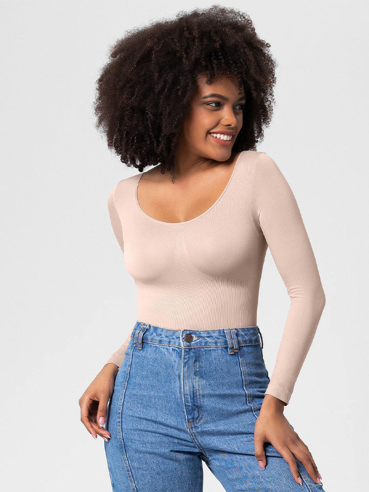 Seamless Long Sleeve Shapewear Bodysuit for Women