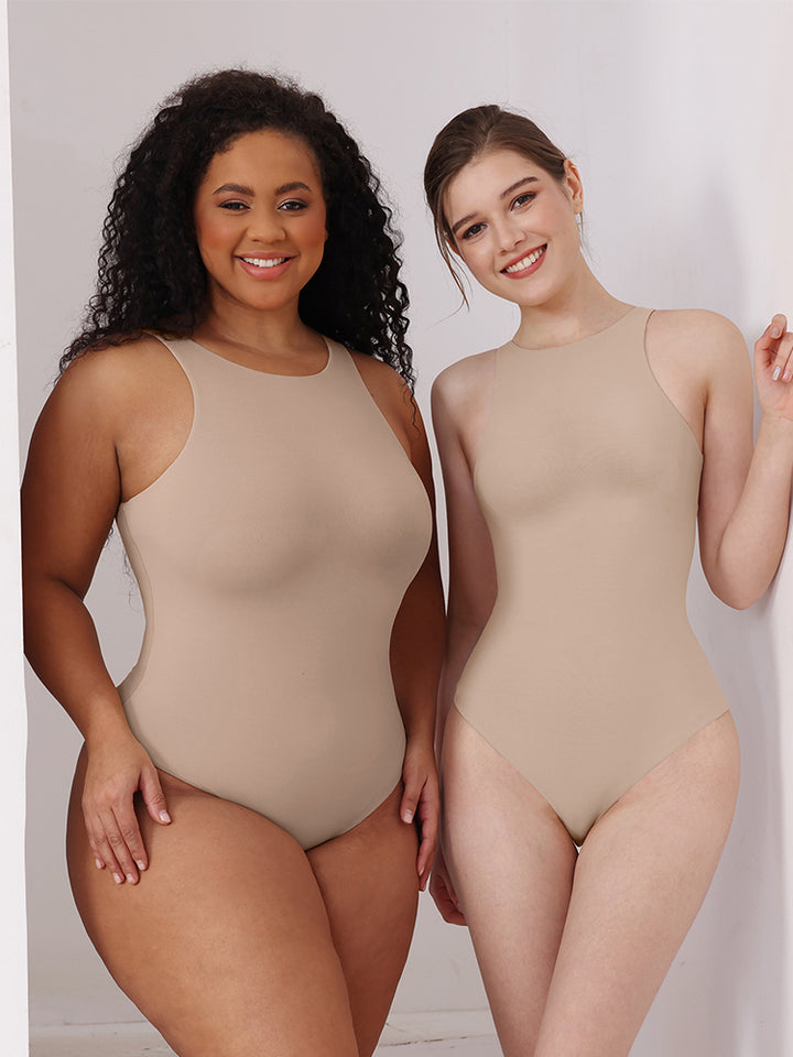 Seamless Sleeveless Bodysuit - Double-Layer Lightweight Sculpting Design