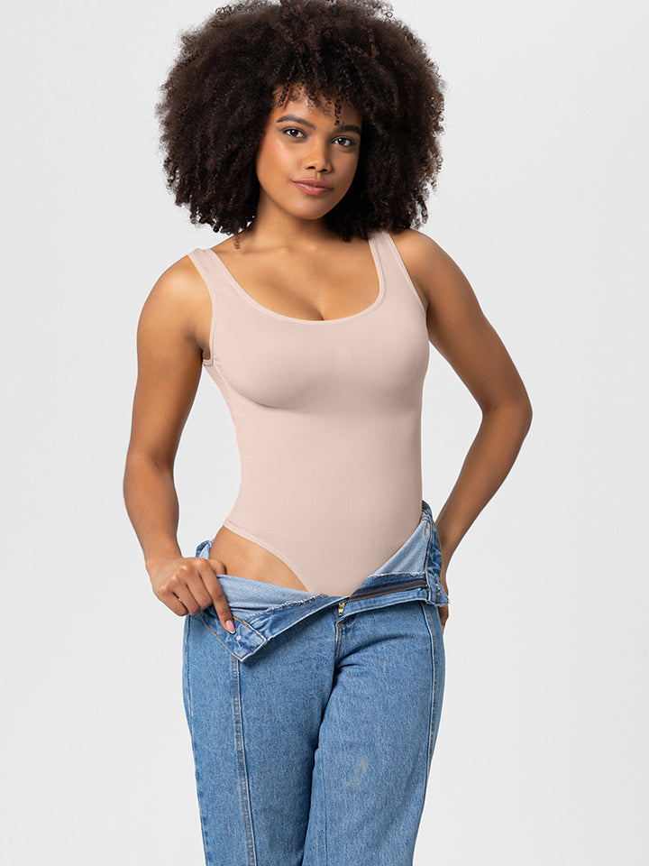 Slim Fit Seamless Tummy Control Thong Bodysuit Shapewear