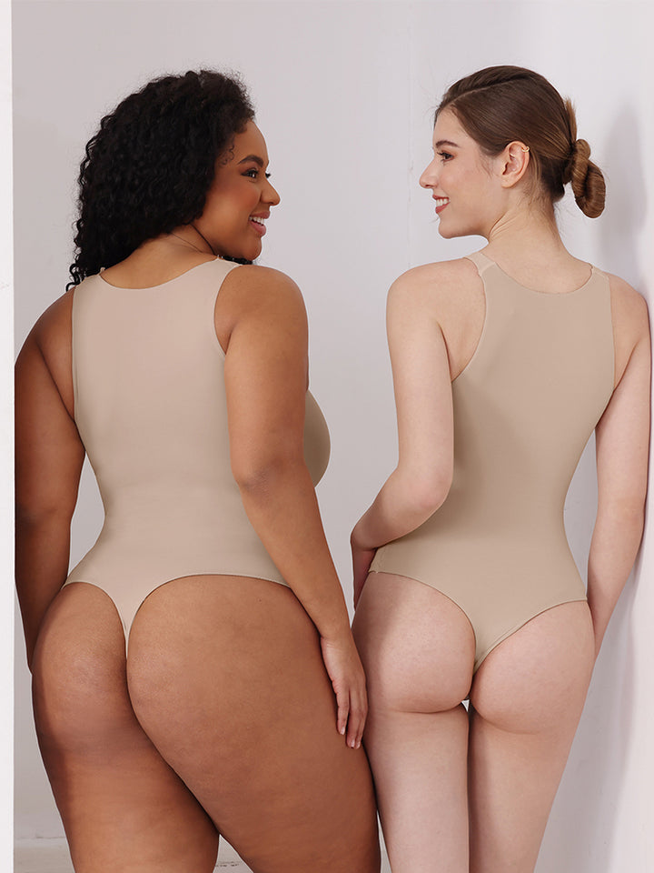 Seamless Sleeveless Bodysuit - Double-Layer Lightweight Sculpting Design