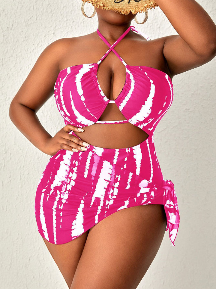Sexy Hollow Out Halter Neck Two-Piece Swimsuit