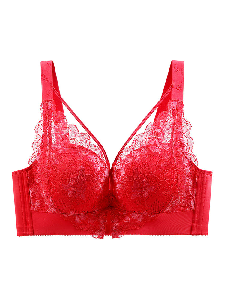 Lace Bralettes Full Cup Push Up Wireless Bras for Women