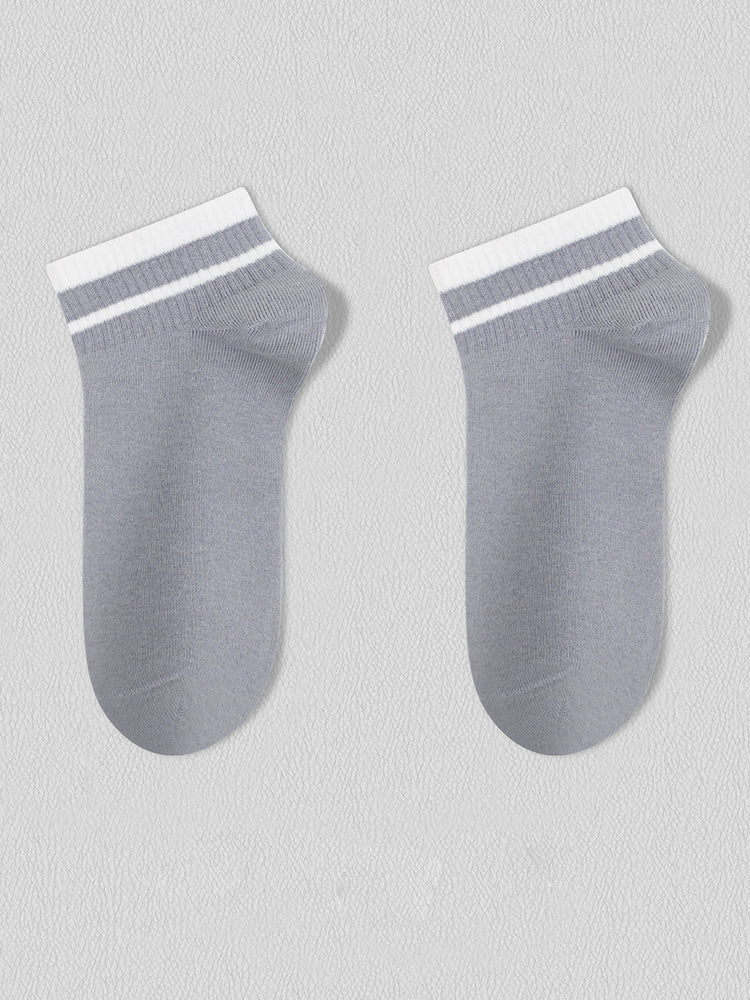 8 Pairs of Cotton Solid Color Casual Ankle Socks