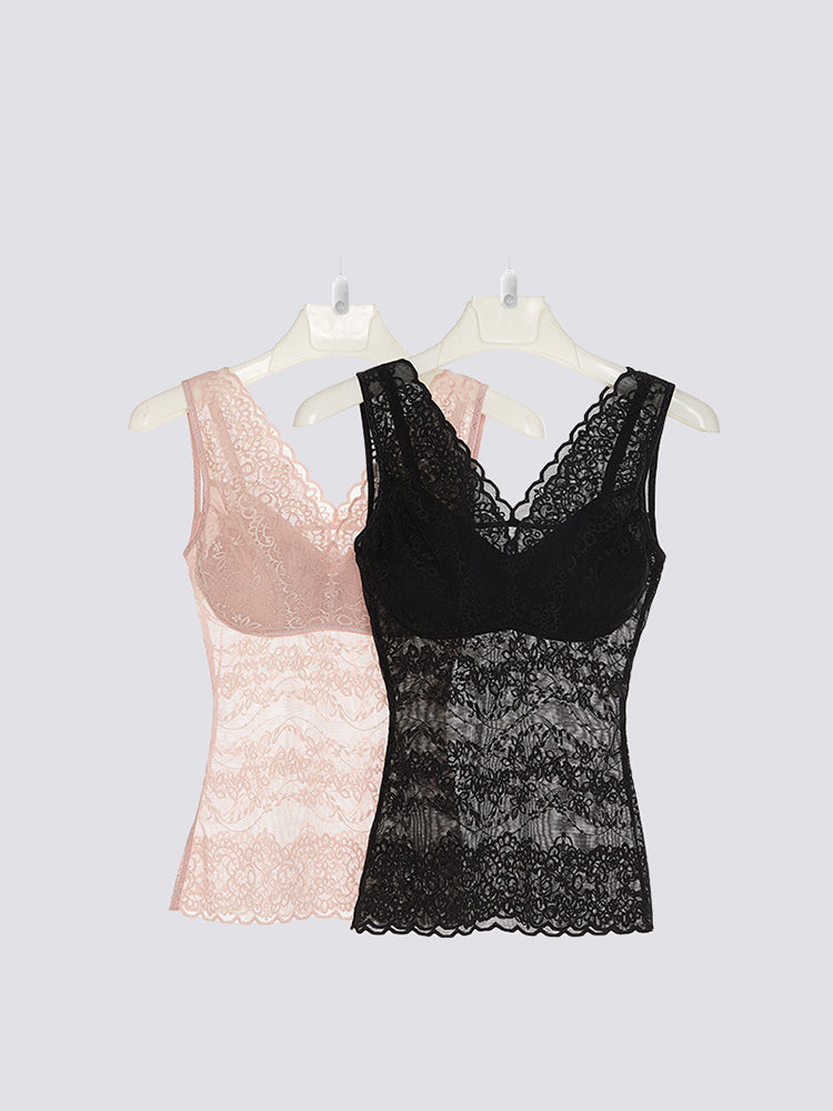 Mulberry Silk Lace Soft Wireless Bra Tank Top