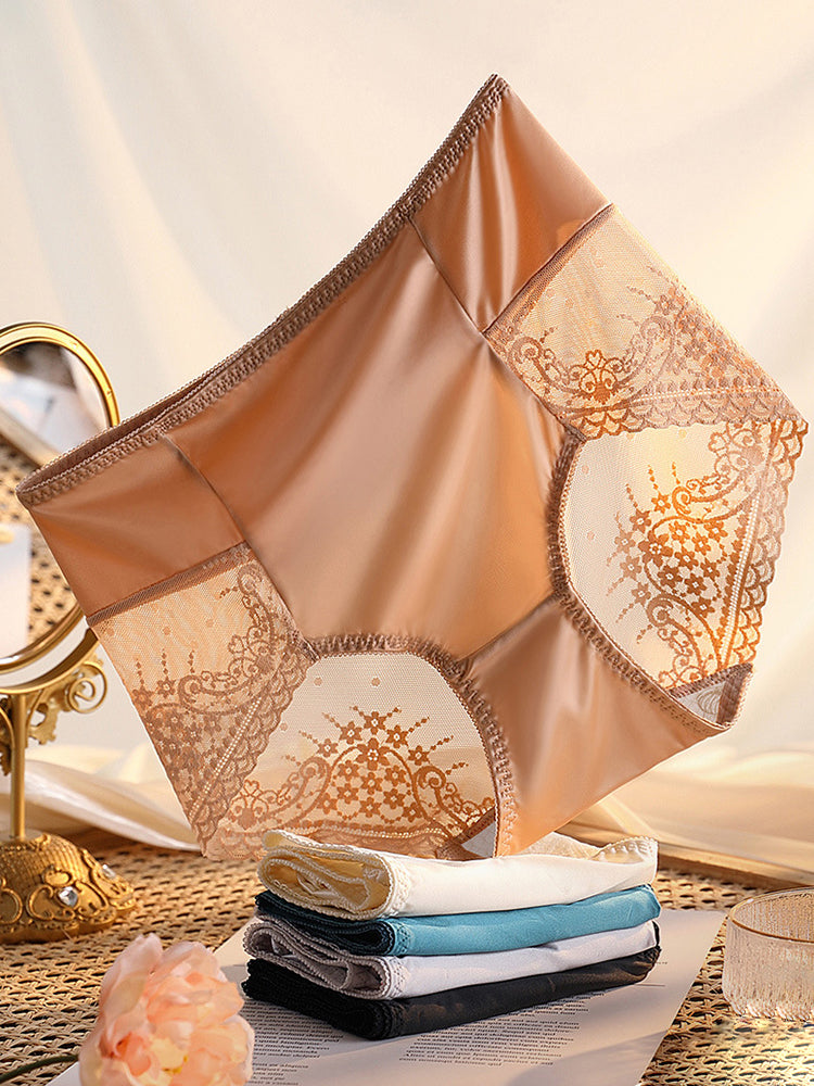 Breathable Mid-high Waist Smooth Ice Silk Panties
