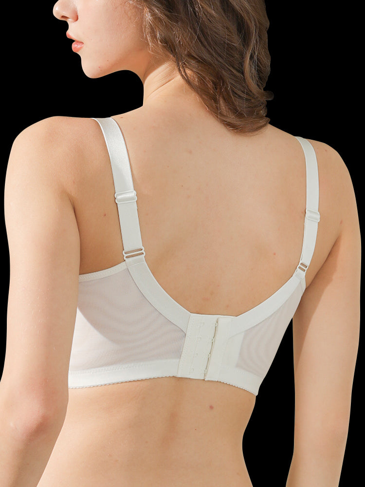 Sexy Lace Mesh Wireless Minimizer Bra