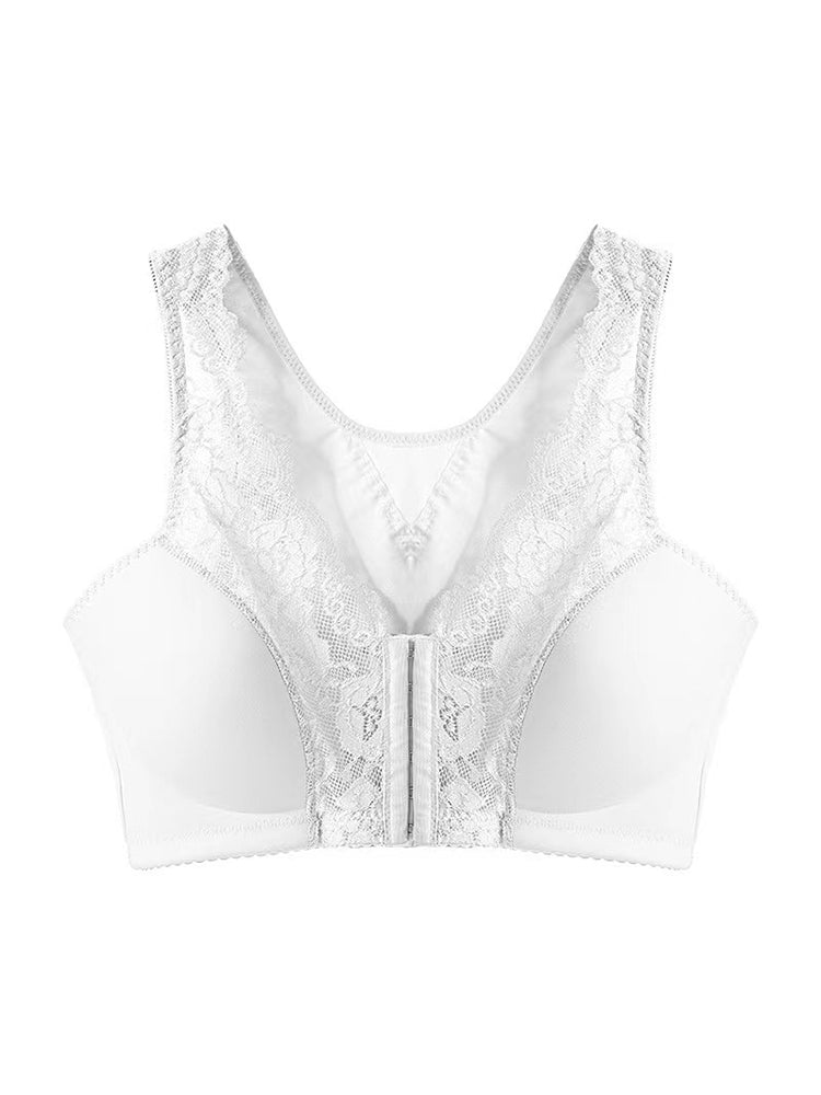 Upgraded Breathable Lace Front Close Wireless Bra with Padded