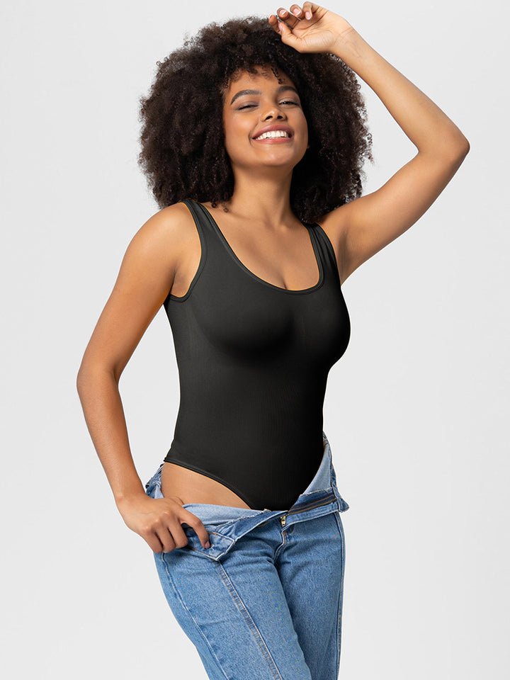 Slim Fit Seamless Tummy Control Thong Bodysuit Shapewear