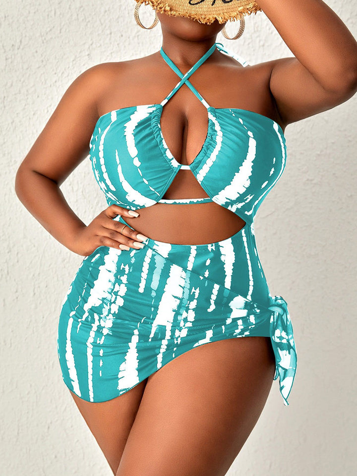 Sexy Hollow Out Halter Neck Two-Piece Swimsuit