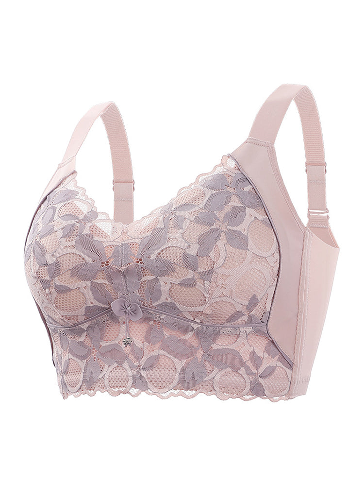 Floral Lace Side Support Longline Bras