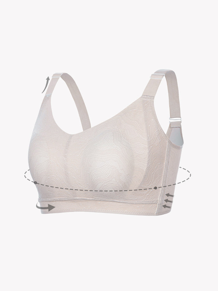 Women's Elegant Solid Color Side Support Minimizer Bra