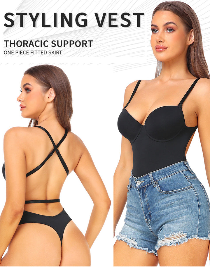Two-Wear Backless Body Thong Shapewear for Evening Dresses