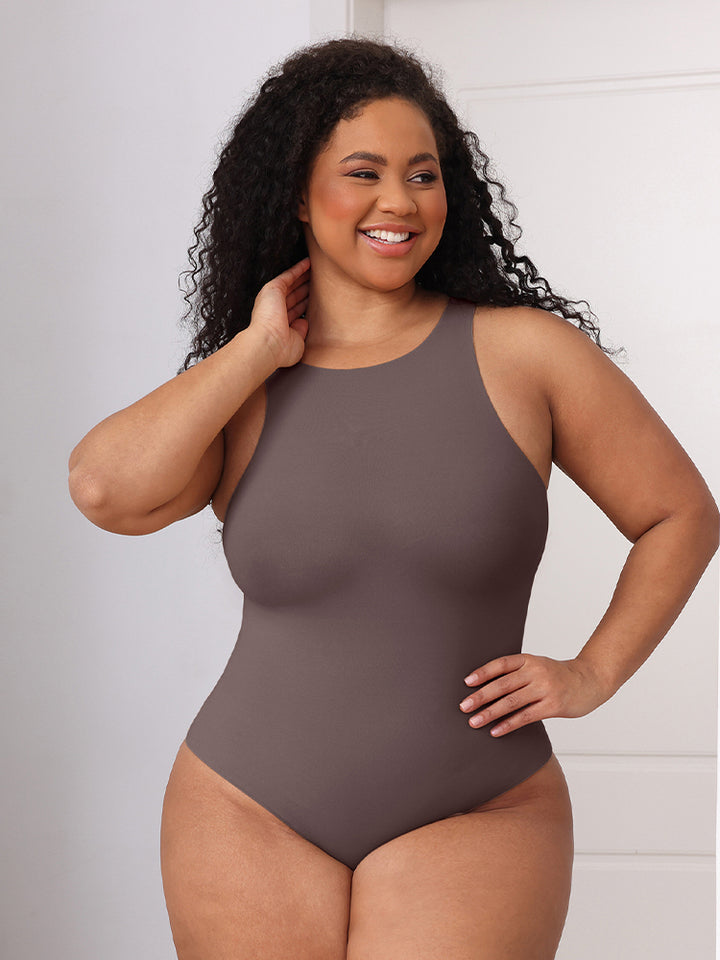Seamless Sleeveless Bodysuit - Double-Layer Lightweight Sculpting Design