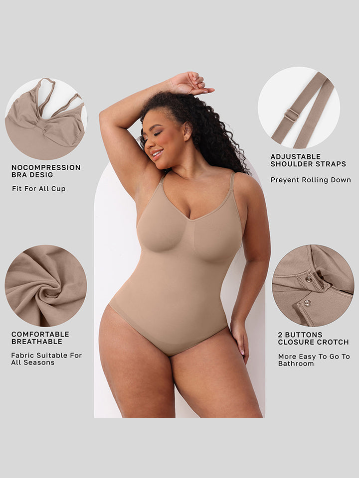 High-Compression Strappy Sculpting Bodysuit for Women