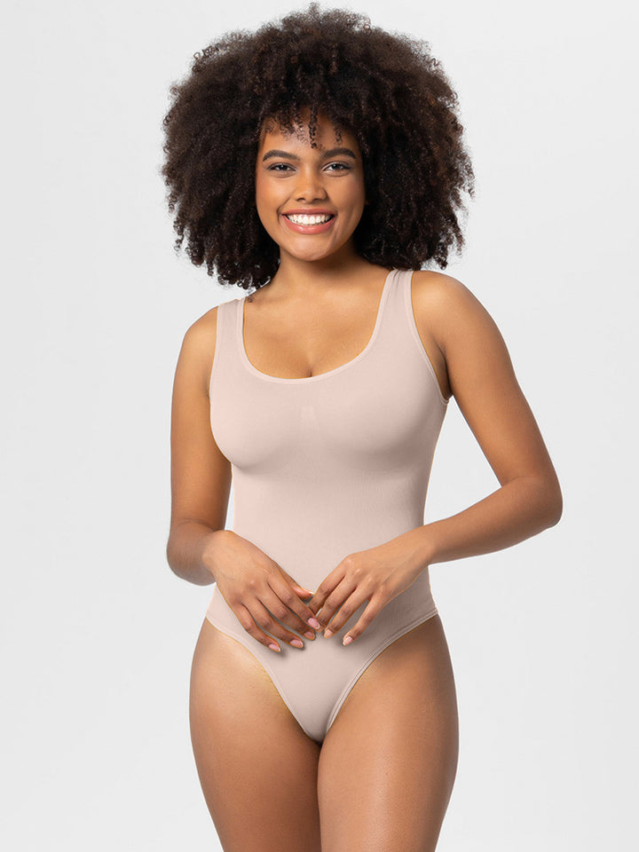 Slim Fit Seamless Tummy Control Thong Bodysuit Shapewear