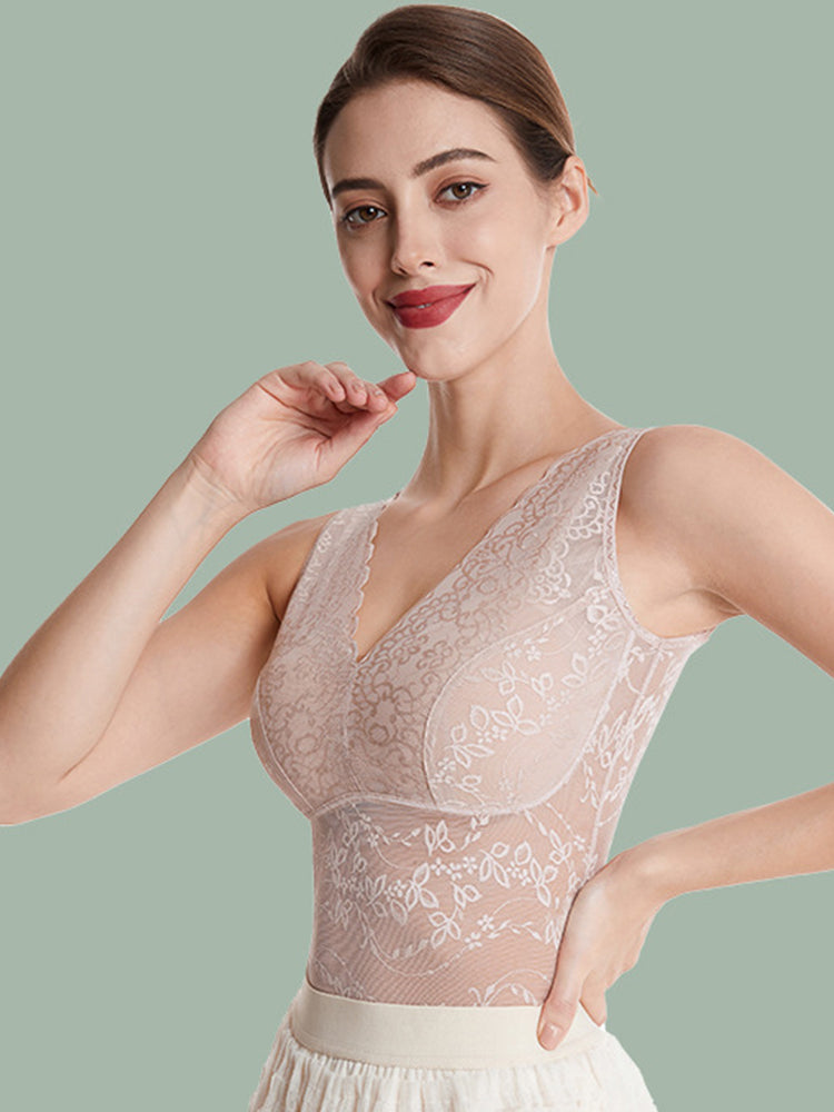 Mulberry Silk Lace Soft Wireless Bra Tank Top