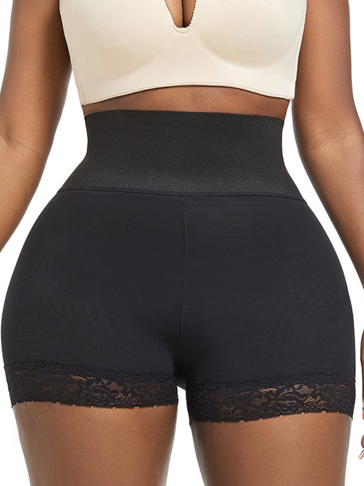 High Waist Lace Trim Butt-enhancing Shaping Shorts