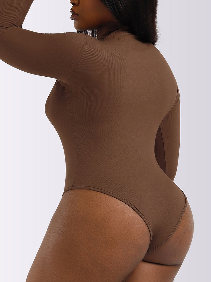 High-Neck Long Sleeve Thermal Bodysuit for Women