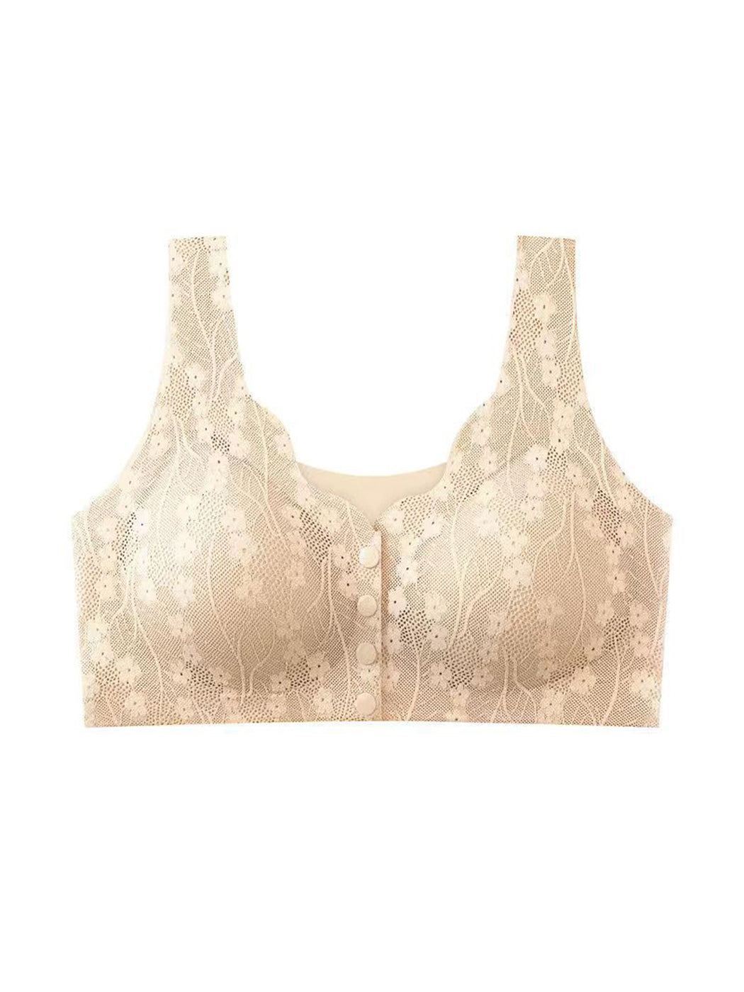 Lace Seamless Front Closure Vest-Style Wire-Free Bra