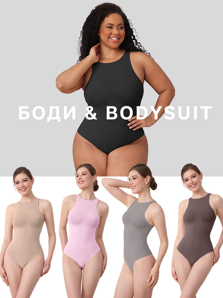 Seamless Sleeveless Bodysuit - Double-Layer Lightweight Sculpting Design