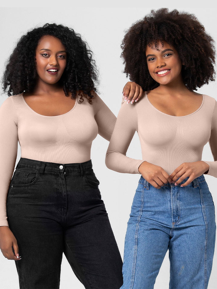 Seamless Long Sleeve Shapewear Bodysuit for Women