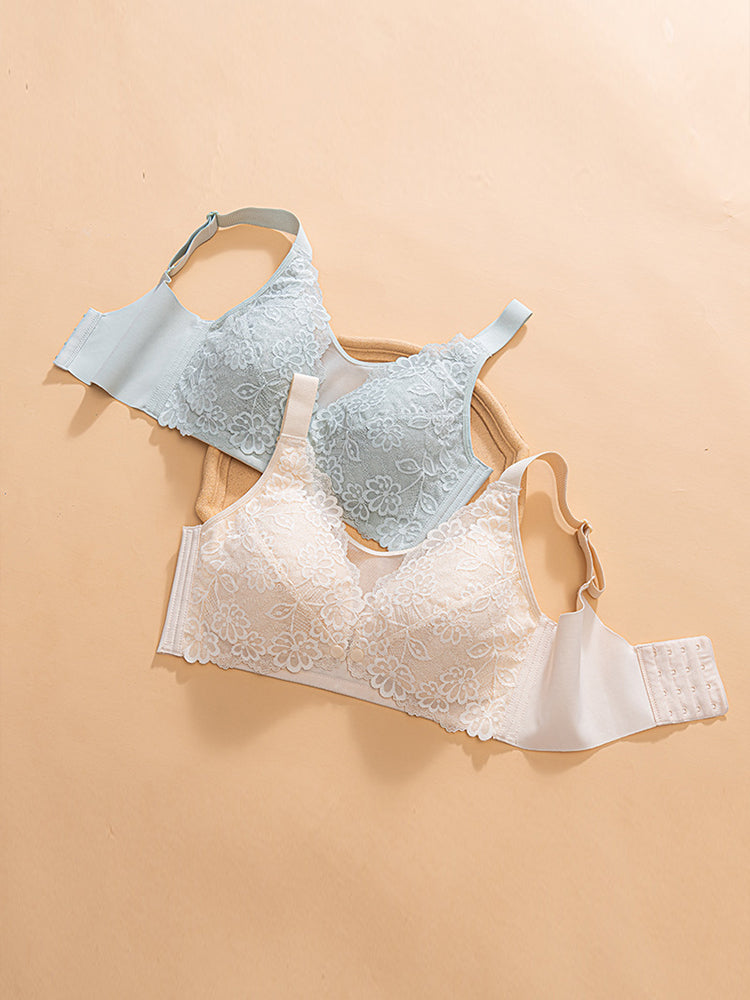 Breathable Lace Wireless Nursing Bras with Front Closure