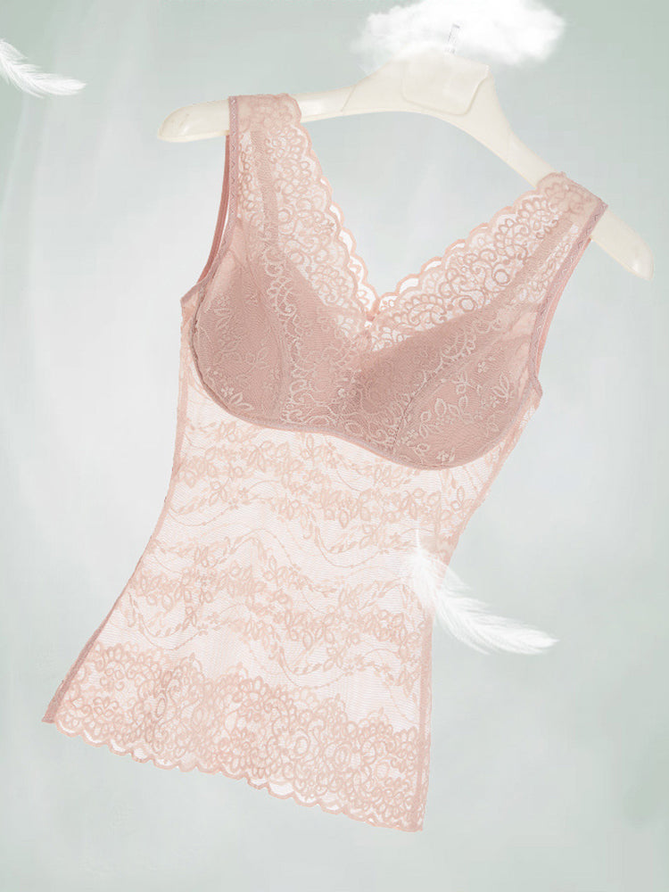 Mulberry Silk Lace Soft Wireless Bra Tank Top