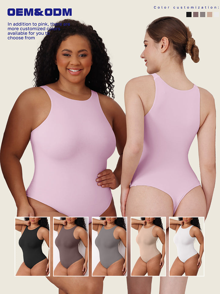 Seamless Sleeveless Bodysuit - Double-Layer Lightweight Sculpting Design