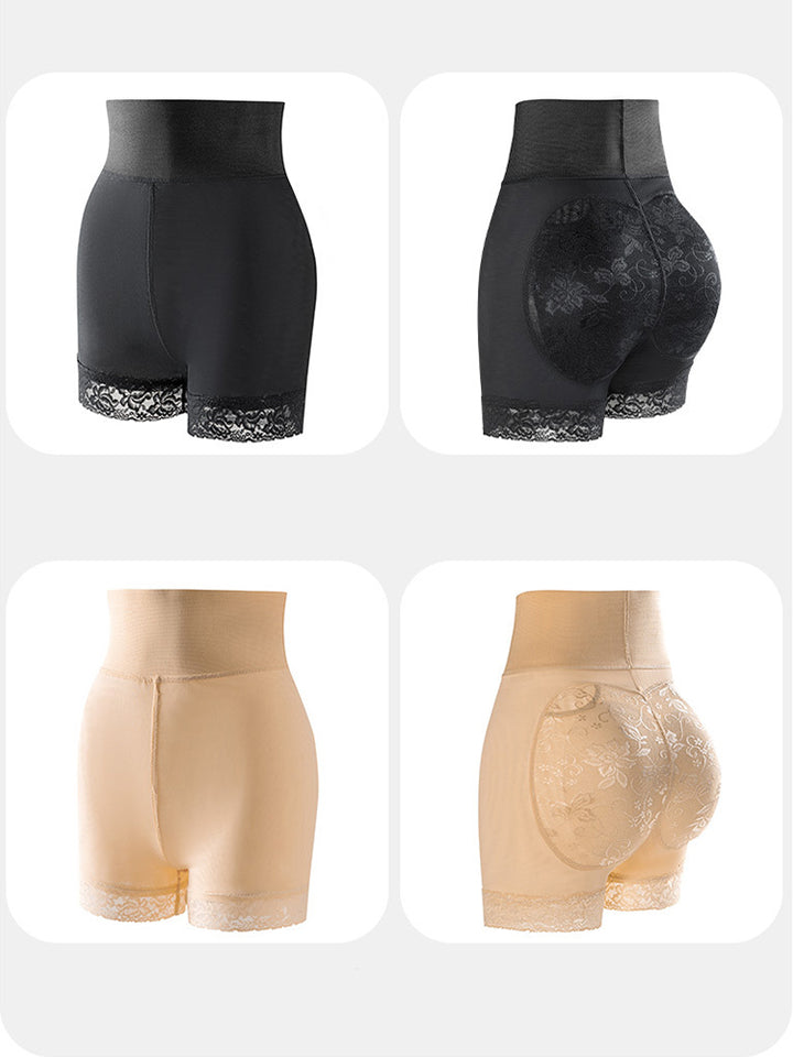 High Waist Lace Trim Butt-enhancing Shaping Shorts