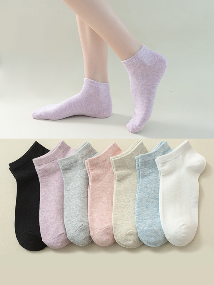 Women's Pure Cotton Candy Color Casual Short Socks