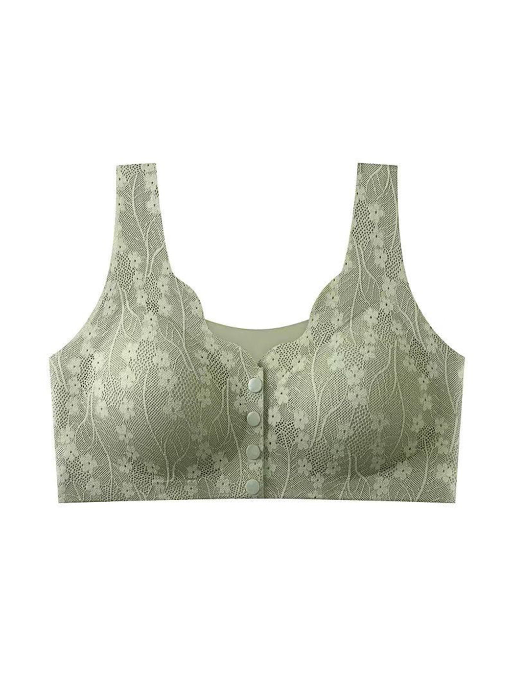 Lace Seamless Front Closure Vest-Style Wire-Free Bra
