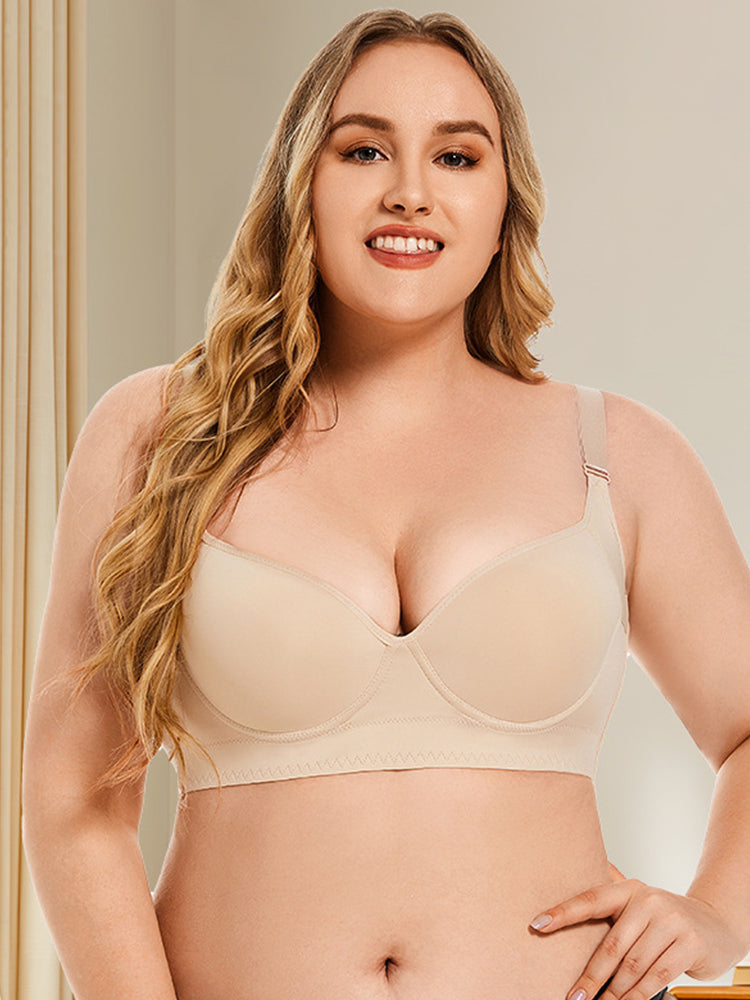 Seamless Deep V Push Up Underwire Bra